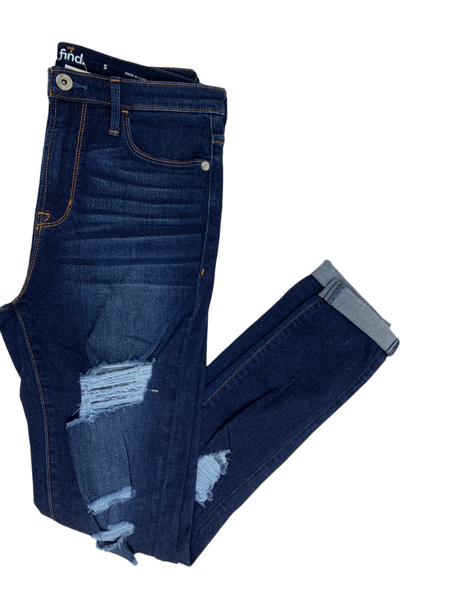 Blugi skinny cu taieturi