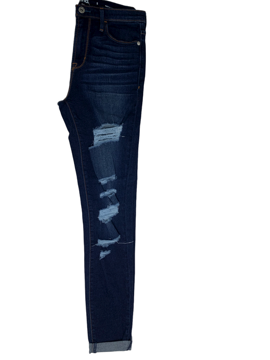 Blugi skinny cu taieturi